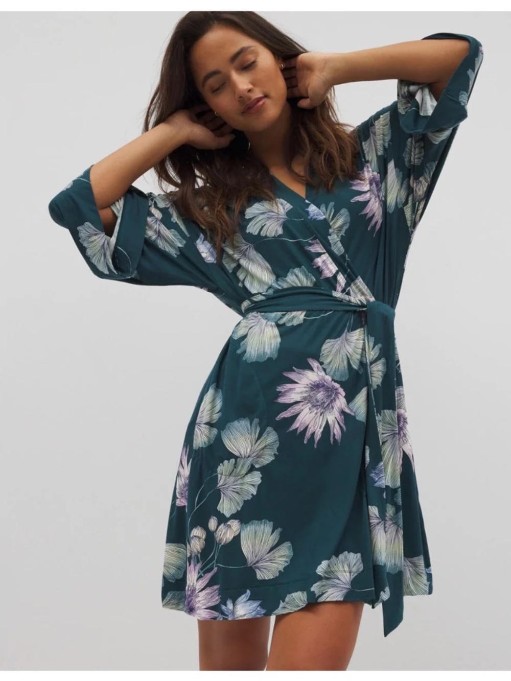 Soma 3 piece set Cool Nights Robe Chemise Sleep Shirt Pajamas - Picture 6 of 7